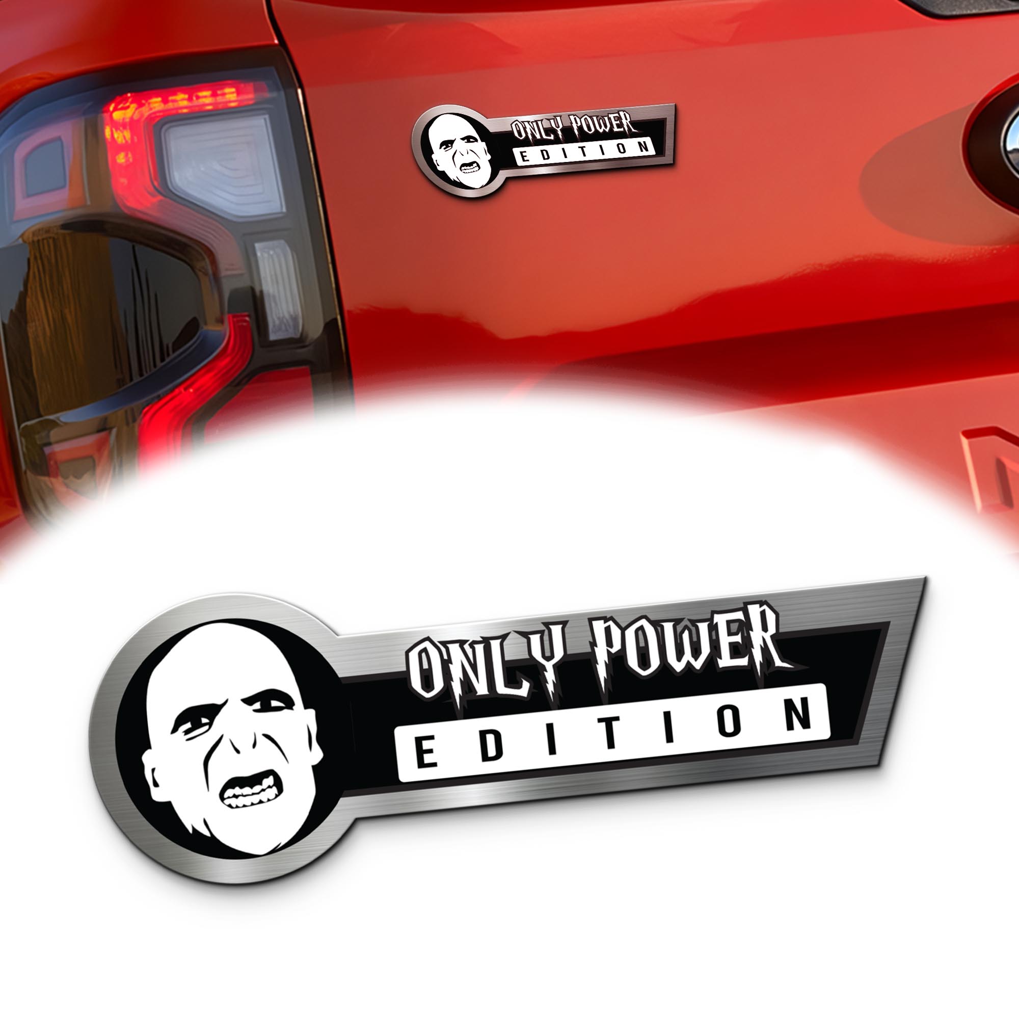 Voldemort Silhouette Car Name Emblem Badge mockup ads 2 Red (1)