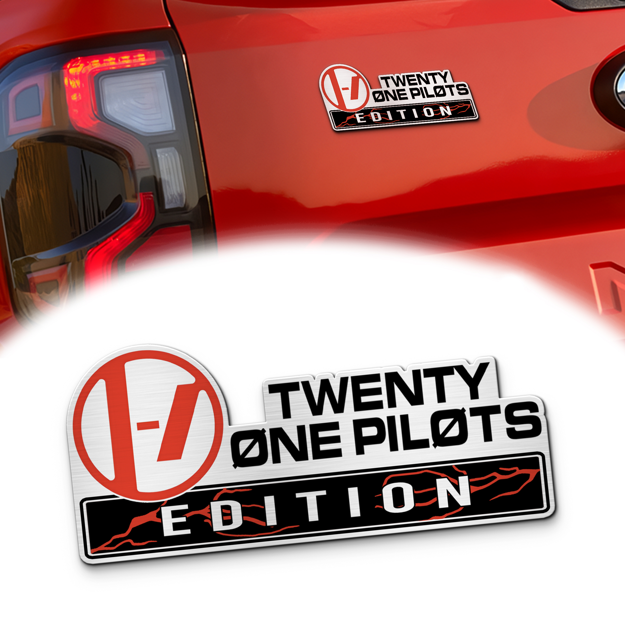 Twenty One Pilots Car Name Emblem Badge mockup ads 2 Red (1) copy