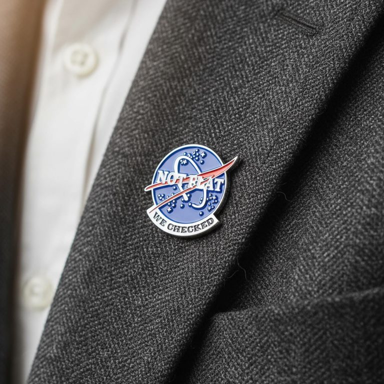 Not Flat We Checked Science Button Pin – BohoPride