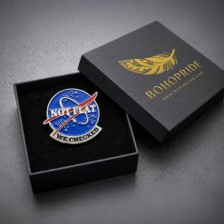 Not Flat We Checked Science Button Pin