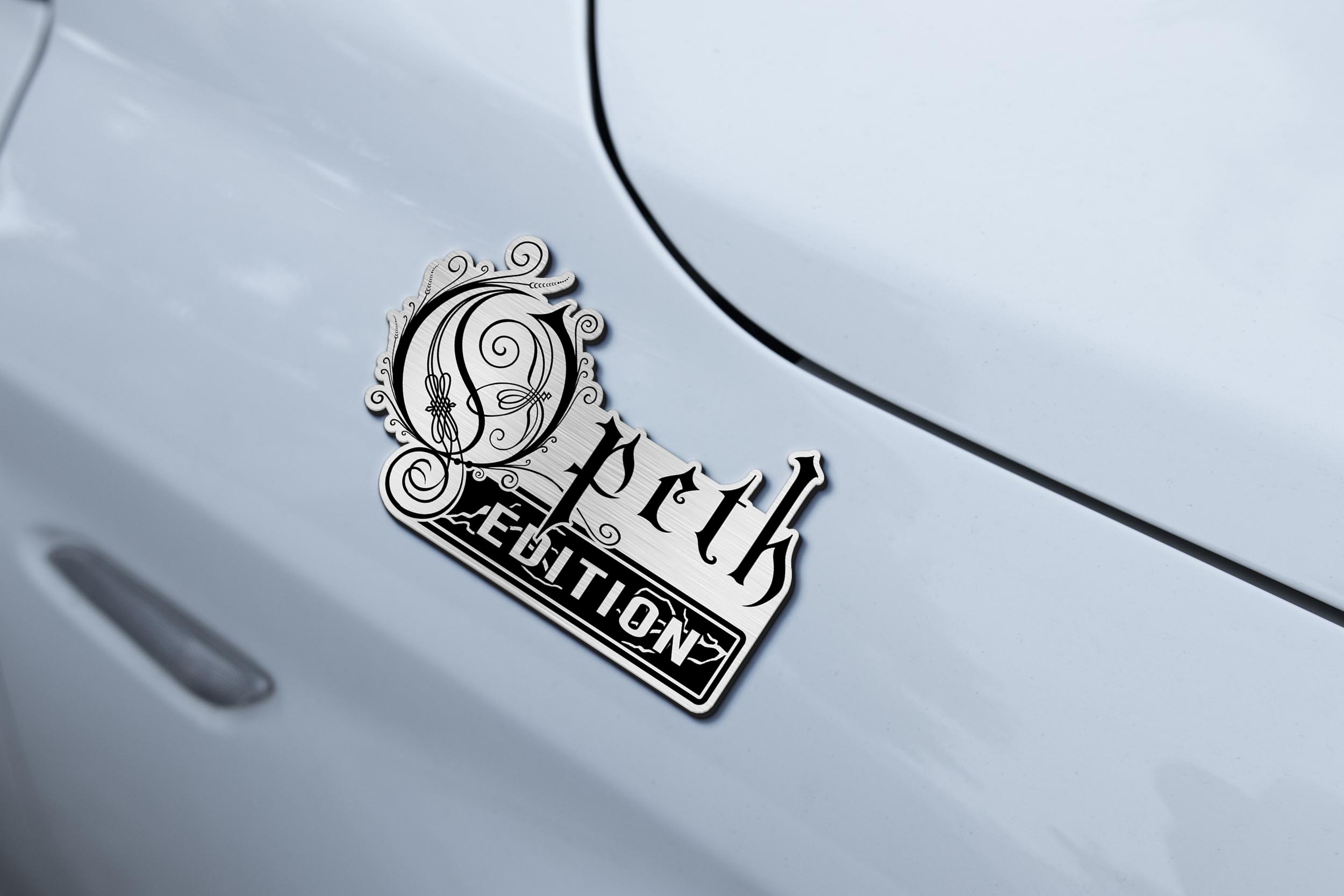 Opeth Car Name Emblem Badge mockup 3