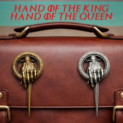 Hand of the King & Queen Acrylic Button Pin – Gold or Silver Effect