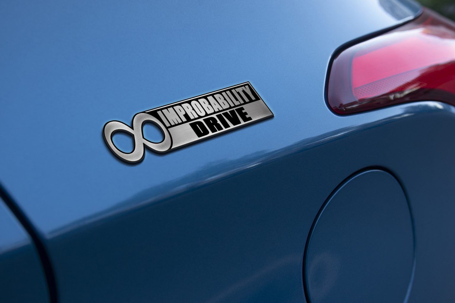 Infinite Improbability Drive Car Emblem – BohoPride