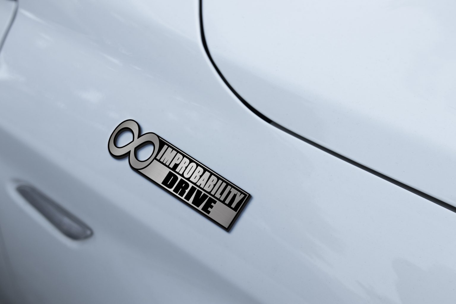 Infinite Improbability Drive Car Emblem – BohoPride
