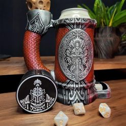 Paladin Dice Tower Can Cooler – Fantasy RPG Drink Holder