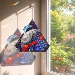 Artemis II Tribute Stained Glass Suncatcher