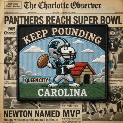 Snoopy Carolina Panthers Iron-On Patch
