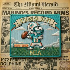 Snoopy Miami Dolphins Iron-On Patch
