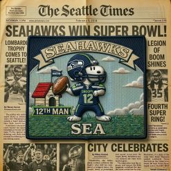 Snoopy Seattle Seahawks Iron-On Patch