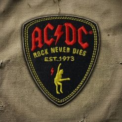 ACDC Rock Never Dies Est. 1973 Embroidered Iron-On Patch