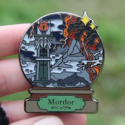 Mordor Snowglobe Button Pin