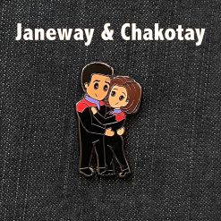 Janeway & Chakotay Button Pin