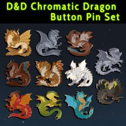 D&D Chromatic Dragon Button Pin Set