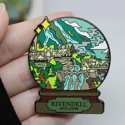 Rivendell Snowglobe Button Pin