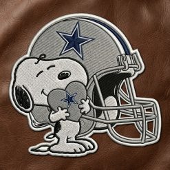 Snoopy Dallas Cowboys Heart Fan Iron-On Patch