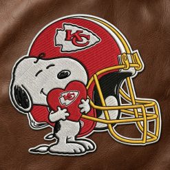 Snoopy Kansas City Chiefs Heart Fan Iron-On Patch