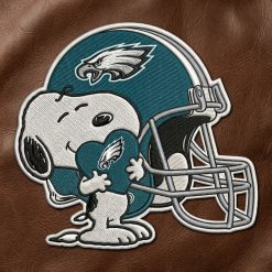 Snoopy Philadelphia Eagles Heart Fan Iron-On Patch