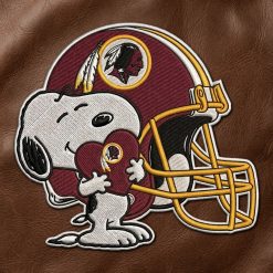 Snoopy Washington Redskins Heart Fan Iron-On Patch