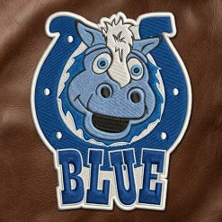 Blue Mascot Embroidered Iron-On Patch