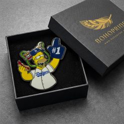 Homer Simpson Dodgers Button Pin