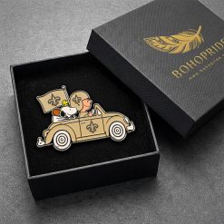 New Orleans Saints Snoopy Ride Button Pin