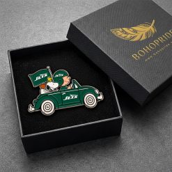 New York Jets Snoopy Ride Button Pin