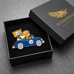 Pittsburgh Steelers Snoopy Ride Button Pin
