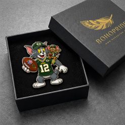 Tom and Jerry Green Bay Packers Button Pin