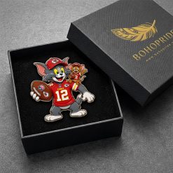 Tom and Jerry Kansas City Chiefs Button Pin
