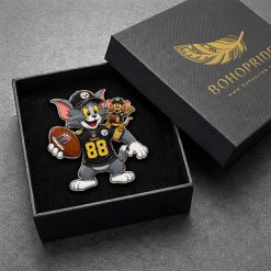 Tom and Jerry Pittsburgh Steelers Button Pin
