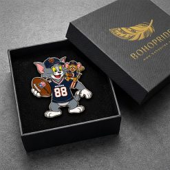 Tom and Jerry Chicago Bears Button Pin