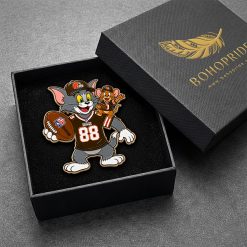 Tom and Jerry Cleveland Browns Button Pin
