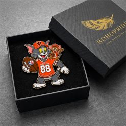 Tom and Jerry Cincinnati Bengals Button Pin