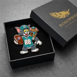 Tom and Jerry Miami Dolphins Button Pin