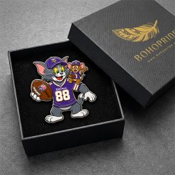 Tom and Jerry Minnesota Vikings Button Pin