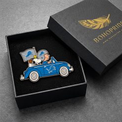 Detroit Lions Snoopy Ride Button Pin