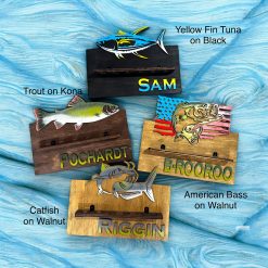 Fishing Rod Holder Personalized Wall Mount